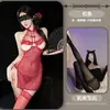 Lencería Sexy Night Cat: Seductora y Pura Seducción, Malla Transparente, Cheongsam Bordado Vintage, Uniforme de Pecho Abierto Tentación Ropa de Dormir