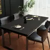 Mantel de Mesa de Cuero Negro, Resistente al Aceite, Impermeable, Mantel de Mesa de Comedor sin Lavado, Protector de Mesa de Centro, Mantel de Lujo Ligero y de Gama Alta