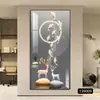 Pintura decorativa de entrada estilo wabi-sabi, arte de pared minimalista moderno para pasillo, adorno de jarrón, pintura de pared directamente frente a la puerta