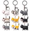 Auto-cura quente série gato japonês redondo rolo simples e honesto gato hand-held versão coreana de montanhismo chaveiro saco pendurado