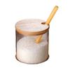 Botellas de Condimento de Vidrio Suministros de Cocina Tarros de Condimento Juego de Cajas de Condimento con Cuchara de Madera Tarro de Condimento