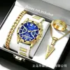 Comercio Exterior Más Vendido Set de Relojes Decorativos Ginebra Tres Ojos Reloj de Pulsera de Silicona de Negocios para Hombre Envío Directo Reloj de Hombre