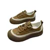 Tênis Casuais Fofos e Versáteis 2025 Outono Novo Estilo Bico Largo Solado Macio Leve Calçados Casuais Esportivos Sapatos Individuais Retrô para Mulheres