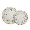 Platos de Papel Desechables con Lunares Blancos y Lámina Dorada, Vasos de Papel, Servilletas Set de Decoración para Fiesta Personalizado de Fábrica