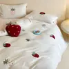 Juego de Cuatro Piezas de Vellón de Leche de Invierno Dibujos Animados Cálido Engrosado Imitación Cachemira Sábana Plana Sábana Ajustada Dormitorio Infantil 1.2m Antiestático