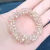 Diadema de Cristal Estilo Coreano para Mujer Accesorios Sencillos para el Cabello Banda Elástica Elegante Diadema Pulsera Cordón de Mano con Perlas Tocado de Doble Propósito
