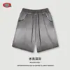 Pantalones Deportivos Casuales de Tela Pesada con Cordón para Hombre Verano 2025 Tendencia Retro Pantalones Cortos de Cinco Puntos Invertidos para Hombre