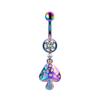 Gaibei Europeu e Americano Transfronteiriço Gradiente Azul Roxo Planeta Animal Piercing de Umbigo Alienígena Piercing de Umbigo Joias de Aço Inoxidável