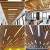 Lámpara de tira con veta de madera lámpara de oficina tienda gimnasio barbería aluminio cuadrado succión colgante lámpara especial tira LED candelabro