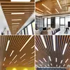 Luz lineal con veta de madera, luz de oficina, adecuada para tiendas, gimnasios y salones de belleza, luz especial montada en techo de tubo de aluminio, luz lineal colgante LED
