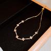 Pulseira de Trevo de Quatro Folhas com Zircônia, Design Versátil, Pulseira Fashion para o Dia a Dia, Luxo Leve, Joias de Alta Qualidade para Mulheres Atacado
