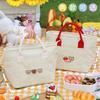Bolsa Térmica Lancheira Ursinho Cereja Tecido Oxford Bolsa Tote Bolsa de Piquenique Isolada Bolsa de Armazenamento Desenho Animado Fofo Lancheira Bento