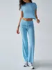2025 Europeu e Americano Novo Transfronteiriço Feminino Primavera e Verão Elegante Cor Pura Gola Redonda Casual Moda Terno Calças de Manga Curta