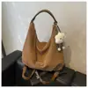 Bolsa Plissada Leve para Mulheres, Nova Tendência Outono e Inverno, Bolsa de Ombro Haimen de Grande Capacidade, Bolsa Transversal de Camurça Texturizada