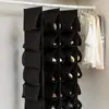 Organizador de Zapatos Colgante de Doble Cara con Bolsillos, Estante Colgante de Malla para Zapatos con Colgador Giratorio para Almacenamiento en Armario