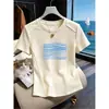 Diseñada con un Corte Ajustado y Efecto Favorecedor, Camiseta de Manga Corta para Mujer, Sencilla y Elegante, Top Blanco Versátil de Algodón Puro, Nuevo Modelo Verano 2026