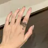 Anillo de Calcedonia Desmontable de Tres Capas con Diseño de Nicho, Anillo de Hueso de Perro Moderno y Único en Nuevo Estilo Chino