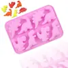 Jianmei en stock creativo repostería 8 piezas dinosaurio silicona mousse pastel molde DIY niños chocolate molde
