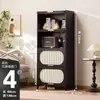 Cómoda Negra Estilo Vintage de Cinco Cajones Gabinete de Almacenamiento para Sala de Estar Dormitorio Gabinete de Almacenamiento Estantería Gabinete de Pasillo Gabinete Estrecho Alto Vertical Multicapa