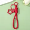 Cordão de Sino Estrela de Cinco Pontas em Resina Colorida de Macaron Trama de Pulso Corda Anti-Perda Chaveiro Acessório Pequeno Portátil Universal