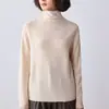 Cárdigan reversible de lana pura con borde enrollado para mujer, suéter de punto de cuello alto, suéter base abotonado de corte holgado, abrigo cálido