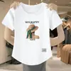 Ropa para mujer talla grande, nueva camiseta estampada de manga corta estilo chino para mujer, nuevo modelo de verano 2024, top talla grande que cubre la barriga y oculta la grasa corporal