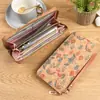 Billetera Larga Femenina Daifa Transfronteriza Bolso para Tarjetas de Personalidad Artística Vintage Diseño Estampado Grano de Madera Billetera para Monedas de Gran Capacidad