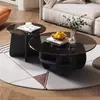 Mesa de Café Redonda Pequeña de Vidrio Mesa de Café Nórdica de Lujo Ligero Sala de Estar Hogar Moderno Simple Apartamento Pequeño Nueva Combinación 2024 Mesa de Café