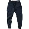 Overol para Hombre Primavera y Otoño Pantalón de Tela de Algodón Overol Exterior Cintura Elástica Microelástico Corte Ajustado Acortado Pantalones Casuales