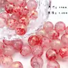 Grânulos de vidro imitação de Jade 10mm feitos à mão, degradê bicolor, redondos, material para DIY, acessórios para pulseira, colar, brincos