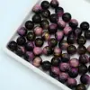 Cor vibrante combinando contas redondas de resina de alta qualidade, contas soltas feitas à mão, acessórios para pulseira DIY, corrente de celular