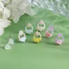 Dulces Nuevos Pendientes de Resina con Forma de Flor para Ventana de Mariposa Estilo Chino Color de Contraste Frescos Lindos Suaves Corona Pendientes Versátiles para Agujeros de Oreja