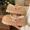 Velcro Casual Dia a Dia Simples Sapatos de Algodão Inverno Novo Estilo Confortável Menina Biscoito Nariz Vermelho Estilo Botas de Algodão para Mulheres
