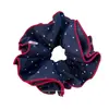 Diadema de lunares con borde contrastante azul y rojo Dongdaemun de Corea del Sur, Cuerda para coleta baja elegante, Accesorios para el cabello al por mayor