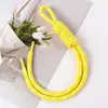 Acessório para Pendurar Bolsa Estilo Miu, Corda Trançada Feita à Mão, Corrente Colorida para Celular, Chaveiro DIY com Contas, Pingente Decorativo