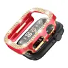 Adecuado para Apple Watch 8, Caja de Reloj con Diamantes, PC Electroplateado, Dos Tonos, Doble Fila, Recorte de Diamante, Caja de Reloj iWatch