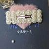 Horquilla de perla estilo coreano con combinación de clip lateral, elegante y linda horquilla de una palabra para niña, accesorios para el cabello