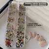 Joias para Nail Art Fundo Dourado Diamante Colorido Fundo Pontiagudo Diamante Caixa com 12 Compartimentos Tamanho Misto Decoração de Unhas Flash Exclusivo para Salão de Unhas