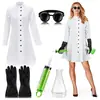 Accesorios de Halloween Transfronterizos Set de Uniforme de Enfermera Diadema Jeringa Estetoscopio Bolígrafo de Enfermera Calentadores de Piernas Disfraz