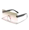 Gafas de sol rectangulares de una sola pieza retro estilo coreano Raine para hombre y mujer, con efecto adelgazante, degradado, bloques de color, protección solar para exteriores