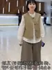 Chaleco Corto de Cuero Sintético con Cuello Redondo Estilo Coreano para Mujer, Nuevo Versátil Ajustado sin Mangas para Figuras Menudas, Tendencia 2026 Primavera