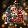 Chaveiro Acrílico Plano de Novo Produto Natalino Transfronteiriço Pingente Decorativo Pingente de Decoração de Carro Decoração de Árvore de Natal