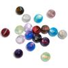 Cuentas redondas de resina de 16 mm con efecto ojo de gato, de doble color, con destellos finos, para cadena de teléfono móvil, accesorios para bolígrafos.