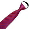 Fabricante Hombres Negros Casual Rayas Azules Corbata de Negocios Corbata Perezosa 8cm Corbata sin Corbata al por Mayor Cremallera