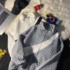Suéter cárdigan waffle para hombre otoño 2023 marca de moda estilo holgazán abrigo estilo Hong Kong volantes guapo suelto cuello alto ropa superior