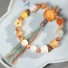 Pulsera Bodhi Multi-Tesoro de Dieciocho Semillas de Primera Calidad, Joyería de Sándalo Gato de la Fortuna, Pulsera con Colgante de Cuentas Budistas, Cuentas de Oración