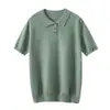 Suéter de Cachemira para Hombre con Cuello Polo, Nuevo para Primavera y Otoño 2026, Suéter Pulóver de Capa Base Casual de Negocios para Hombre de Mediana Edad con Mangas Cortas