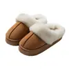 Pantuflas de algodón afelpado retro para mujer, de invierno para interior, antideslizantes, cálidas, para el hogar, pantuflas de felpa para maternidad con suelas gruesas