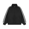 Sudadera con capucha de bloques de color a rayas tricolores estilo americano transfronteriza, chaqueta cárdigan unisex de moda estilo universitario, chaqueta versátil con cuello alto