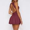 Di Yun Vestido Corto Elegante de Color Sólido Estilo Europeo y Americano Transfronterizo Ropa para Mujer Primavera/Verano 2026 Sitio Independiente de Amazon